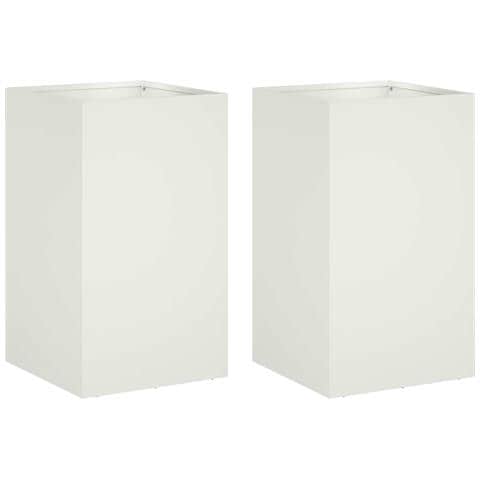 Vaso da giardino 2 pz Bianco 40 x 40 x 50 cm - Foto 1