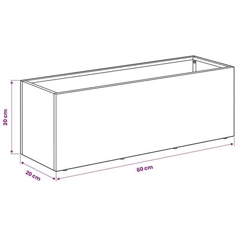 Vaso da giardino Antracite 60 x 20 x 20 cm - Foto 7