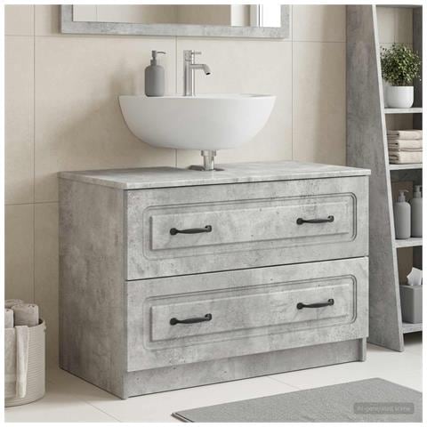 Armadio per Lavabo da Bagno UTRECHT Grigio Cemento - Foto 2