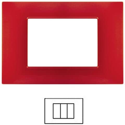 Placca 2 3 4 7 Posti Rosso Vimar Plana Compatibile - Foto 1