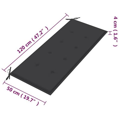 Panchina Da Giardino 2posti E Cuscino 120cm Massello Eucalipto - Foto 10