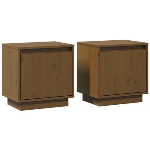 Comodini 2 Pz Miele 40x30x40 Cm In Legno Massello Di Pino - Foto 1