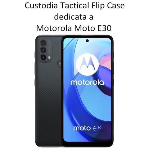 Smart Book Custodia Poket Silicone Flip Cover Case Per Motorola Moto E30 Black - Foto 2