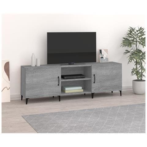 Mobile Porta Tv Grigio Sonoma 150x30x50 Cm In Legno Multistrato - Foto 11