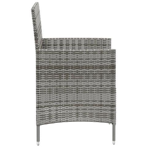 Sedie Da Giardino 4 Pz Con Cuscini In Polyrattan Grigio - Foto 7