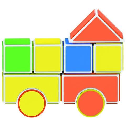 Set Di Costruzioni Crea Block - - Giallo - Bambini - Educativo / Set Di Schiuma Autoadesiva / Lavabile - Foto 1