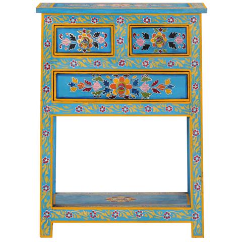 Credenza Turchese 55x30x76 cm in Legno Massello di Mango - Foto 6