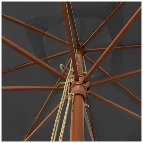 Ombrellone Giardino Con Palo In Legno Antracite 300x300x273 Cm - Foto 6