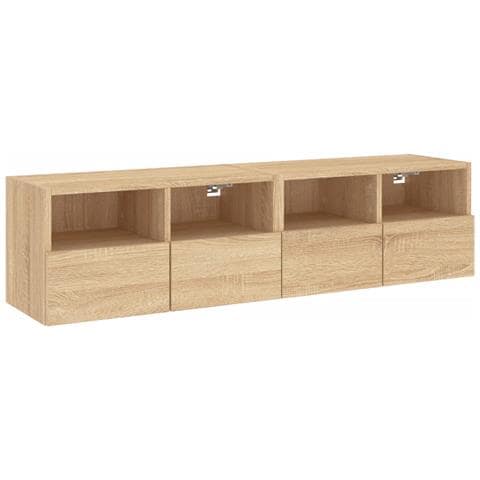 Mobili Tv Parete 2pz Rovere Sonoma 60x30x30cm Legno Multistrato - Foto 2