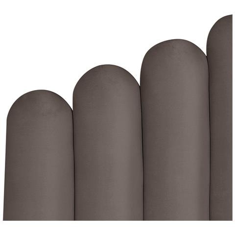 Letto Contenitore Velluto Tortora 140 X 200 Cm Vincennes - Foto 2