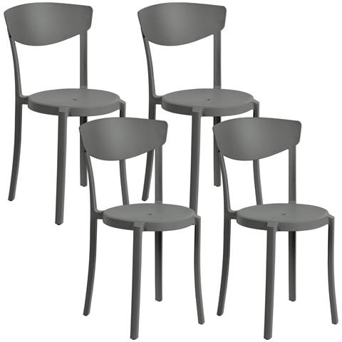Set Di 4 Sedie Da Pranzo Grigio Scuro Vieste - Foto 7