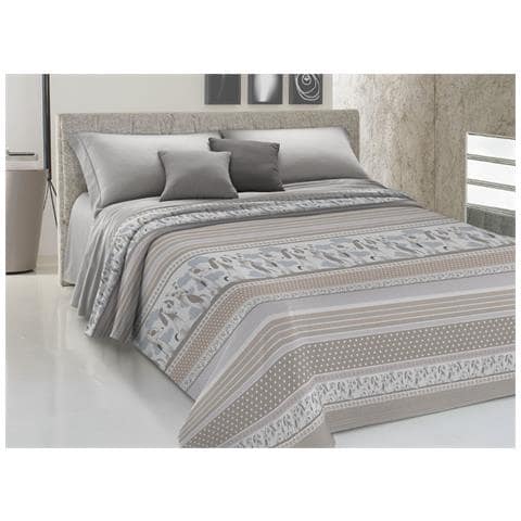 Copriletto Piquet Primavera Estate 100% Cotone Disegno Bau Bau 1 Piazza E Mezza Beige - Foto 1