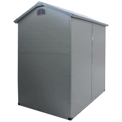 Casetta Cottage Da Giardino Porta Attrezzi In Resina Effetto Legno Cortina Grigio Chiaro - Foto 2