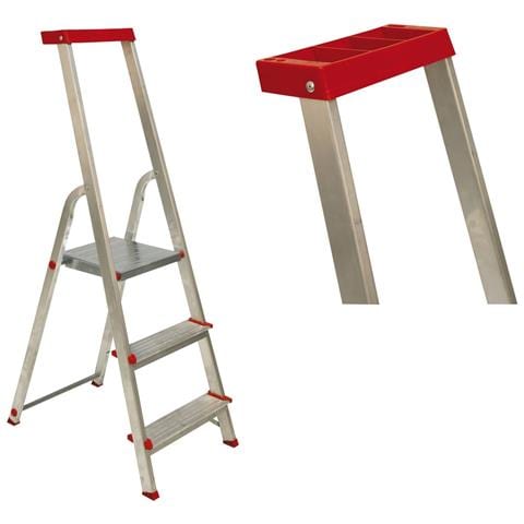 Scale Domestica In Alluminio Con Vano Superiore - Alu Step Up 131 Da 3 A 8 Gradini - 8 Gradini - Foto 1