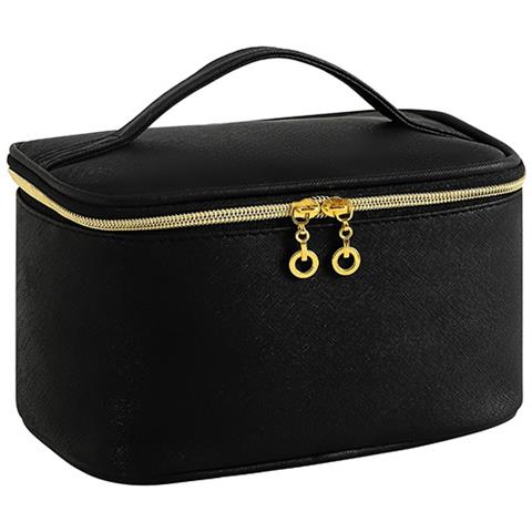 Borsa Cosmetica In Tessuto Trapuntato Tinta Unita Black - Foto 1