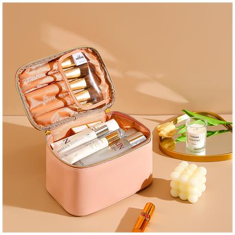 Borsa Cosmetica In Tessuto Trapuntato Tinta Unita Black - Foto 3