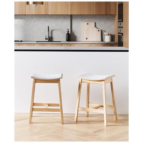 Set Di 2 Sgabelli Da Bar Dixon Legno Marrone Chiaro /grigio - Foto 1