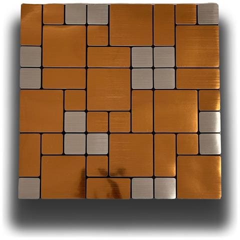 Piastrelle 3d Autoadesive In Pet Acustiche E Isolanti 30x30cm (4mm Spessore) Mosaico Oro Argento - Foto 1