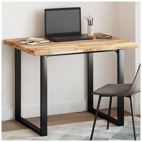 Piano Tavolo Rettangolare 100x80x4cm Legno Massello Di Acacia - Foto 1