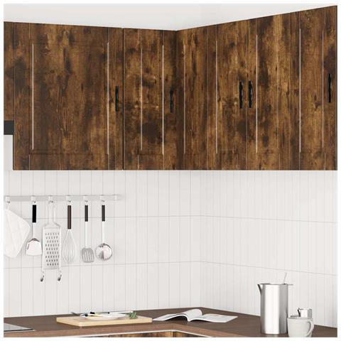 Pensile Da Cucina Ad Angolo Porto Rovere Fumo Legno Multistrato - Foto 3