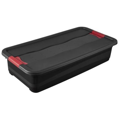 Keeeper 1083182600000 Scatola Di Conservazione Armadietto Portaoggetti Rettangolare Polipropilene (pp) Nero, Rosso - Foto 1