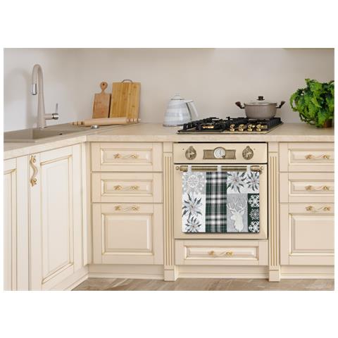 Copriforno Cucina Universale Cinigliato Copertura Decorazione Forno Edelweiss Copriforno Verde - Foto 2