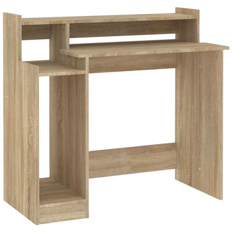 Lusso Casadino -  Scrivania Con Luci Led Rovere Sonoma 97x45x90 Cm In Multistrato - Foto 2