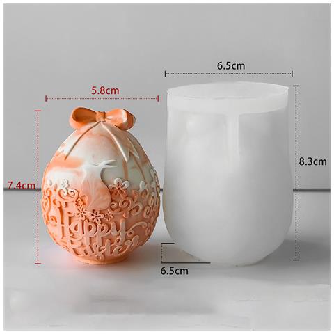 Set Di 4 Stampi Per Uova Di Pasqua - Stampo In Silicone Per Candele, Sapone, Resina - Foto 2
