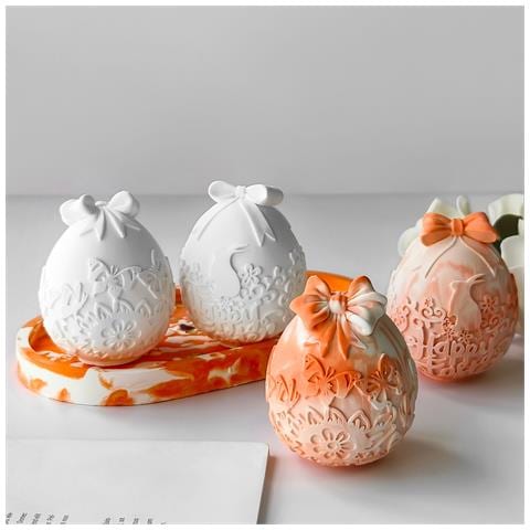 Set Di 4 Stampi Per Uova Di Pasqua - Stampo In Silicone Per Candele, Sapone, Resina - Foto 6