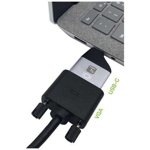 IADAP USBC-VGAC adattatore grafico USB 1920 x 1200 Pixel Nero, Argento - Foto 2