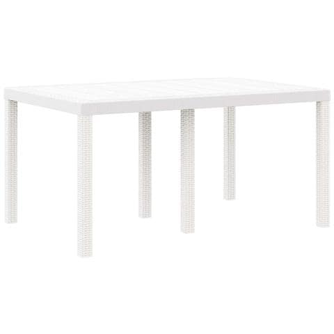 Tavolo da Giardino Bianco 150x100x73 cm in Polyrattan - Foto 1