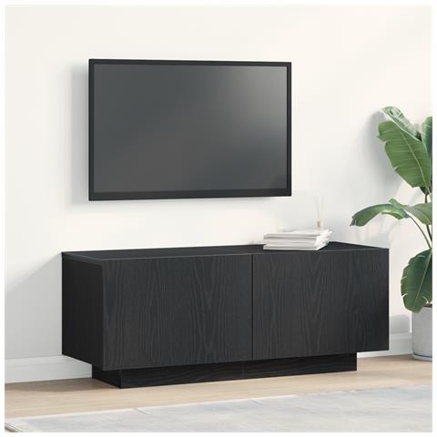 Mobile TV  Nero Rovere 100x35x40 cm in legno ingegnerizzato - Foto 2