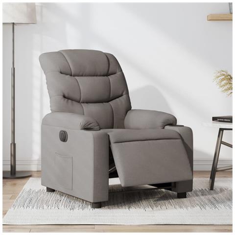 Poltrona Elettrica Reclinabile Tortora in Tessuto - Foto 2