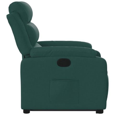 Poltrona Alzapersona Reclinabile Verde Scuro in Tessuto - Foto 9