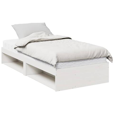 Dormeuse con Materasso Bianca 80x200 cm Legno Massello di Pino - Foto 1