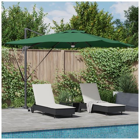 Ombrellone a Sbalzo Roma con LED Verde 286x285x270 cm Alluminio - Foto 2