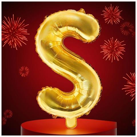 Palloncino Foil Lettera S Compleanno Anniversario Oro 40 Cm - Foto 2