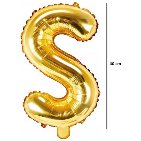 Palloncino Foil Lettera S Compleanno Anniversario Oro 40 Cm - Foto 4