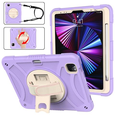 Custodia Per Ipad Air 5/pro 11 Con Supporto E Tracolla Viola - Foto 1