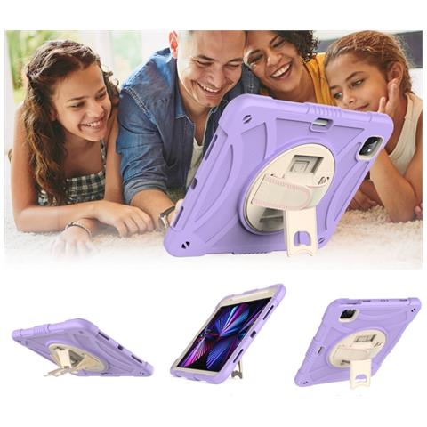 Custodia Per Ipad Air 5/pro 11 Con Supporto E Tracolla Viola - Foto 4