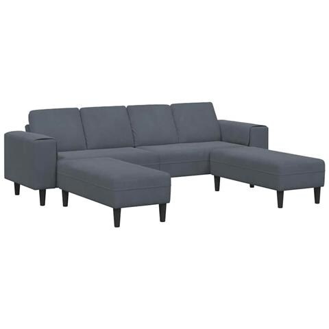 Set di divani 3 pcs Grigio scuro Velluto - Foto 1