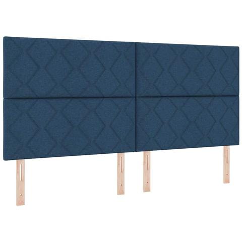 Testiera con luci a strisce a LED Regolabile Blu 200 cm Tessuto - Foto 1