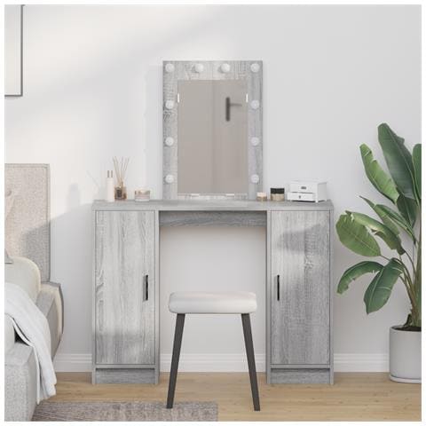 Tolette con luci a LED Grigio Sonoma 102x33x135 cm - Foto 2