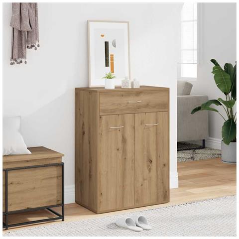 Scarpiera Rovere Artigianale 60x35x84 cm in Legno Multistrato - Foto 2