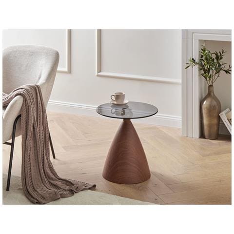 Tavolino Corella Vetro Temperato Marrone/nero - Foto 1