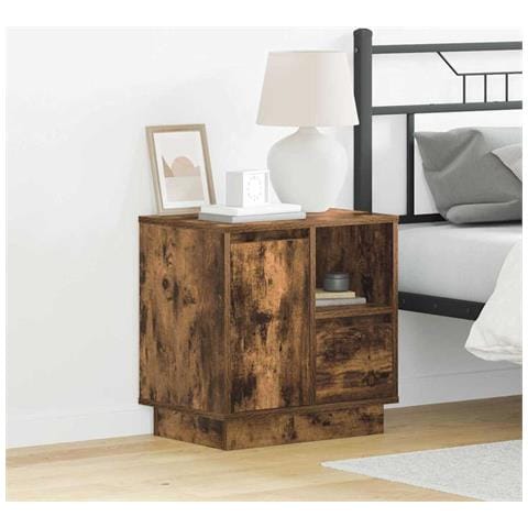Armadio da Notte con cassetto Rovere fumo 50 x 34.5 x 50 cm. - Foto 2