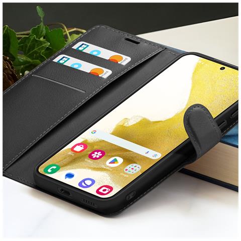 Custodia A Portafoglio Per Samsung Galaxy S22 Plus Con Supporto E Linguetta, Nero - Foto 2