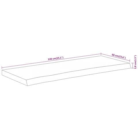 Piano Bagno 140x60x3,8 cm Rettangolare Legno Massello di Acacia - Foto 8