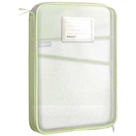 Borsa A Tre Strati Per Studenti - Organizer A Forma Di L Con Cerniera Green - Foto 1