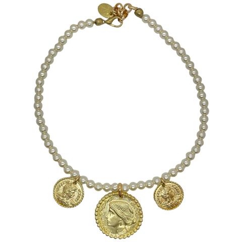 Collana Di Perle E Monete D'oro - Foto 1